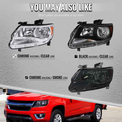 2015-2022 Chevrolet Colorado Factory Headlights (Matte Black Housing / Clear Lens)