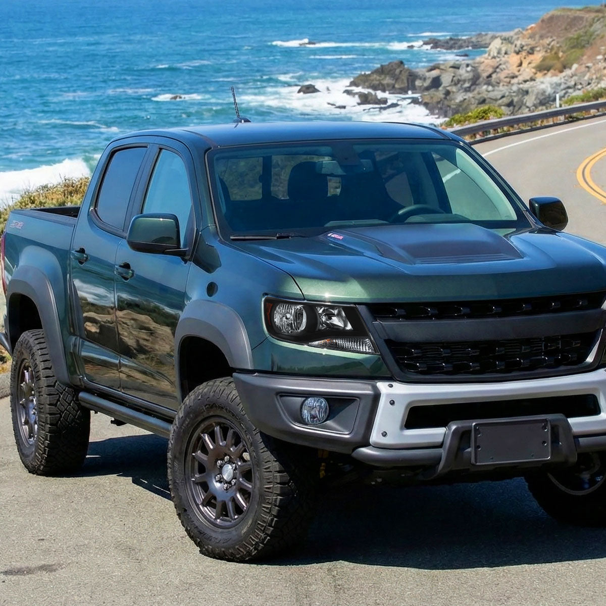 2015-2022 Chevrolet Colorado Factory Headlights (Matte Black Housing / Clear Lens)