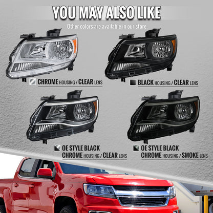 2015-2022 Chevrolet Colorado Factory Style Headlights (Black Housing / Clear Lens)