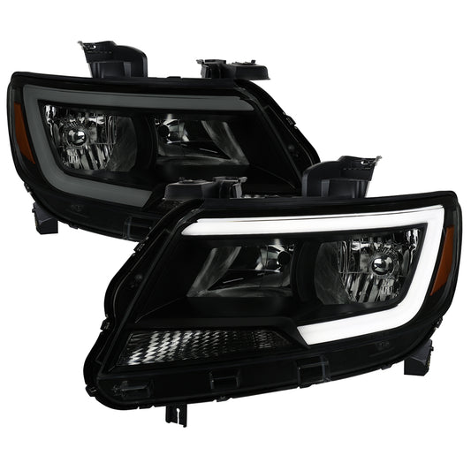 2015-2022 Chevrolet Colorado Factory Style Headlights with Sequential Switchback LED Bar Turn Signal (Matte Black Housing / Smoked Lens)