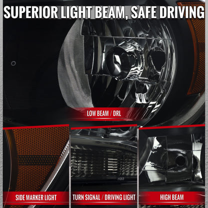 2015-2022 Chevrolet Colorado Factory Style Headlights (Black Housing / Smoked Lens)