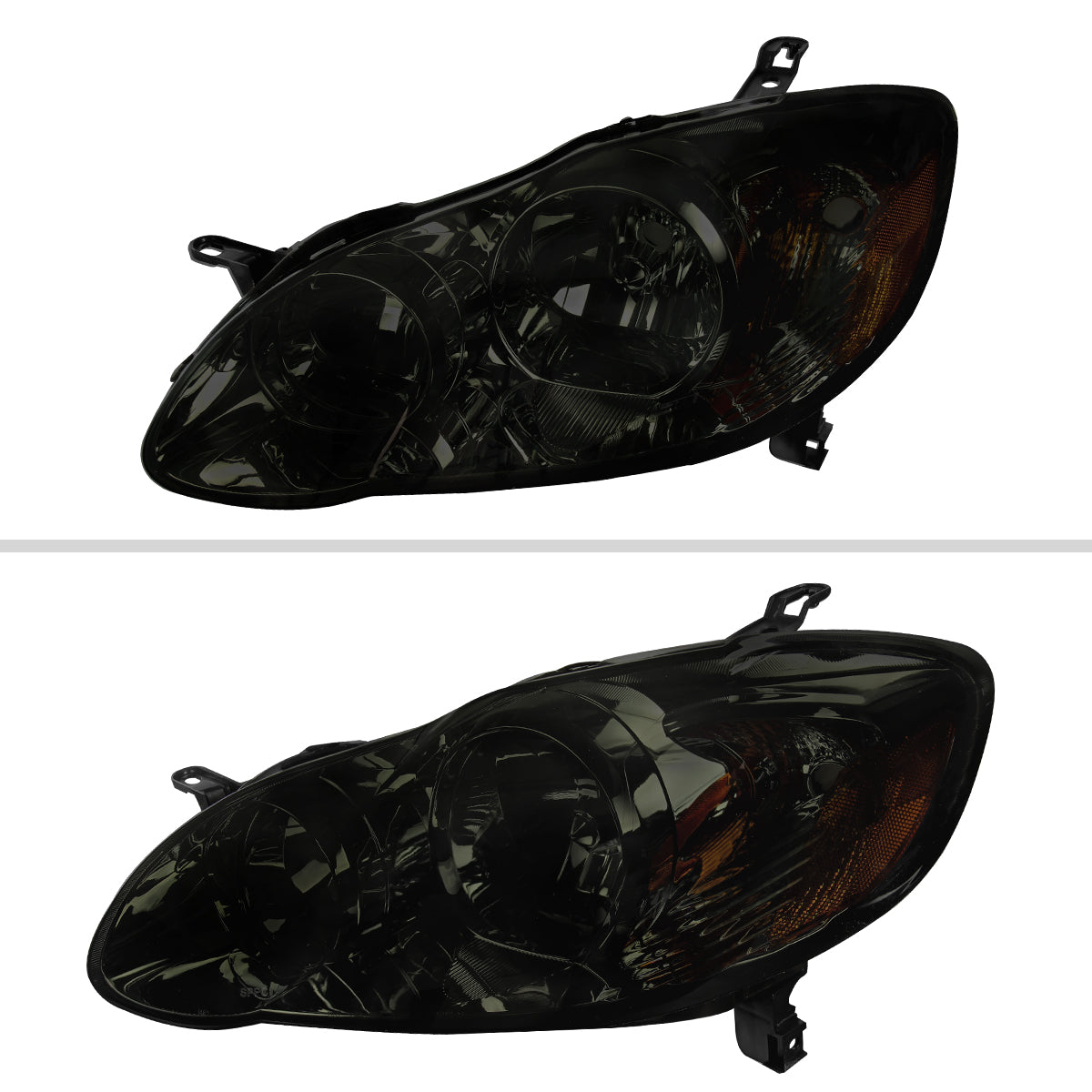 2003-2008 Toyota Corolla Factory Style Headlights (Chrome Housing/Smoked Lens)