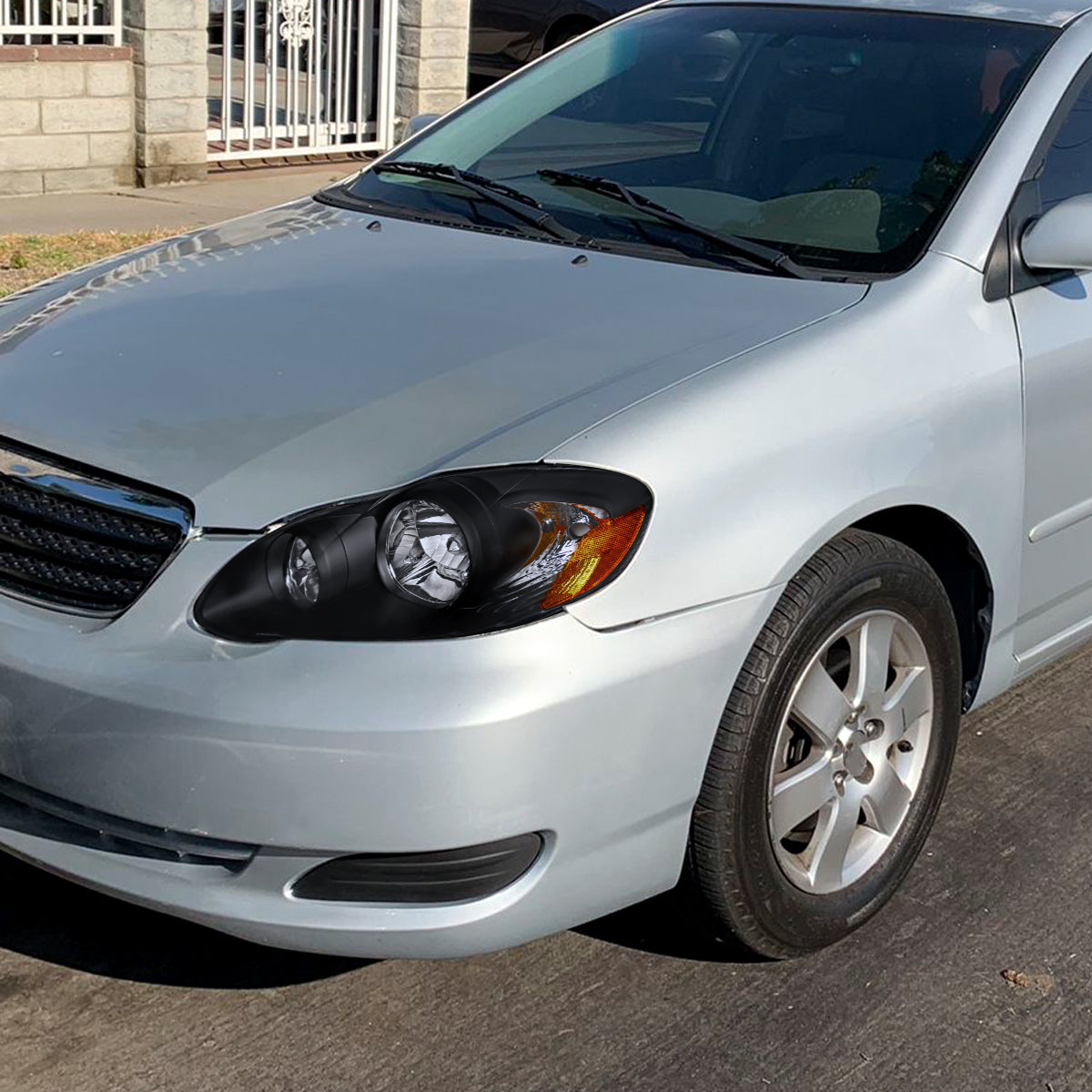 2003-2008 Toyota Corolla Factory Style Headlights (Matte Black Housing/Clear Lens)