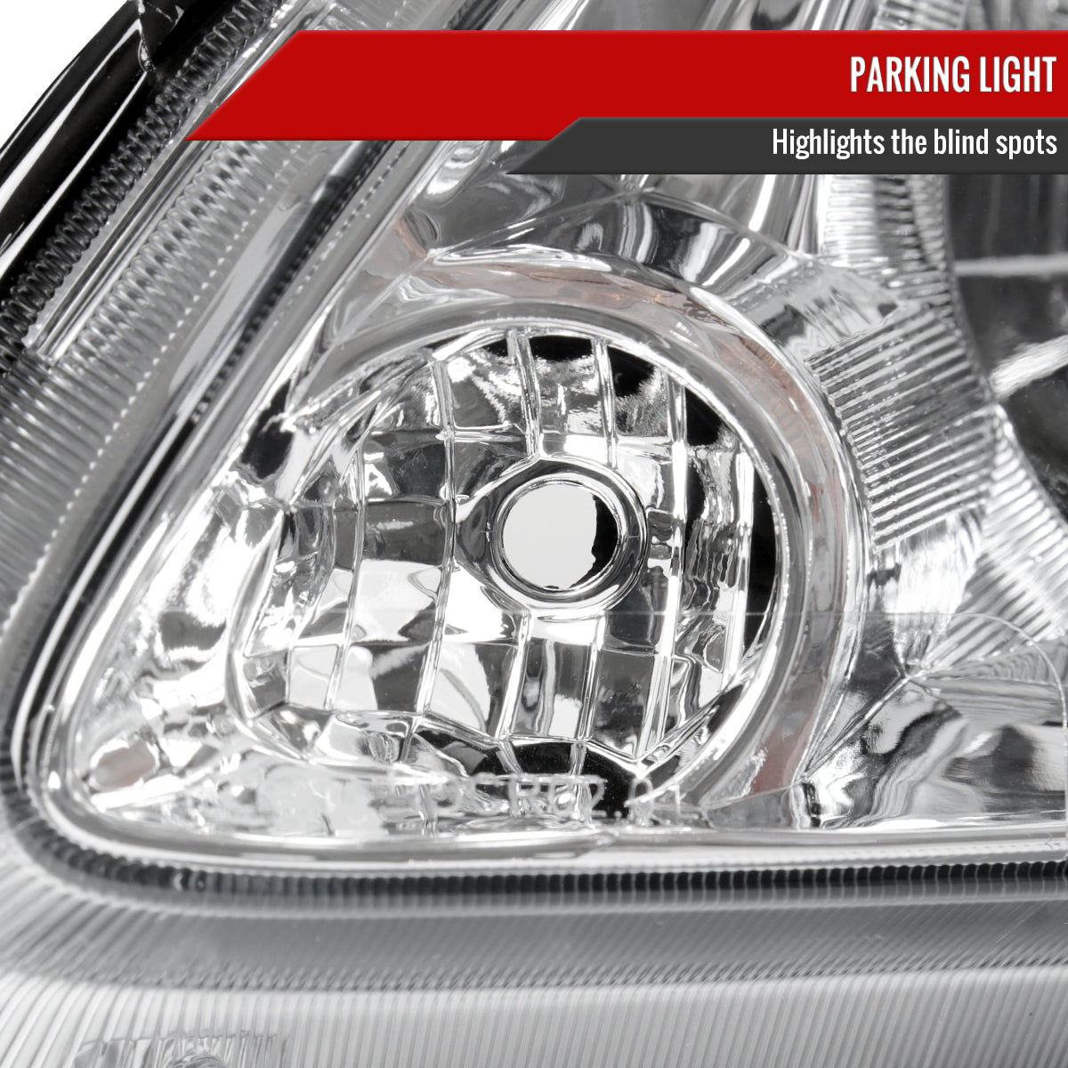 2002-2004 Honda CR-V Factory Style Headlights with Amber Reflector (Chrome Housing/Clear Lens)