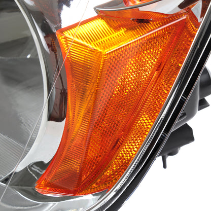 2002-2004 Honda CR-V Factory Style Headlights with Amber Reflector (Chrome Housing/Clear Lens)