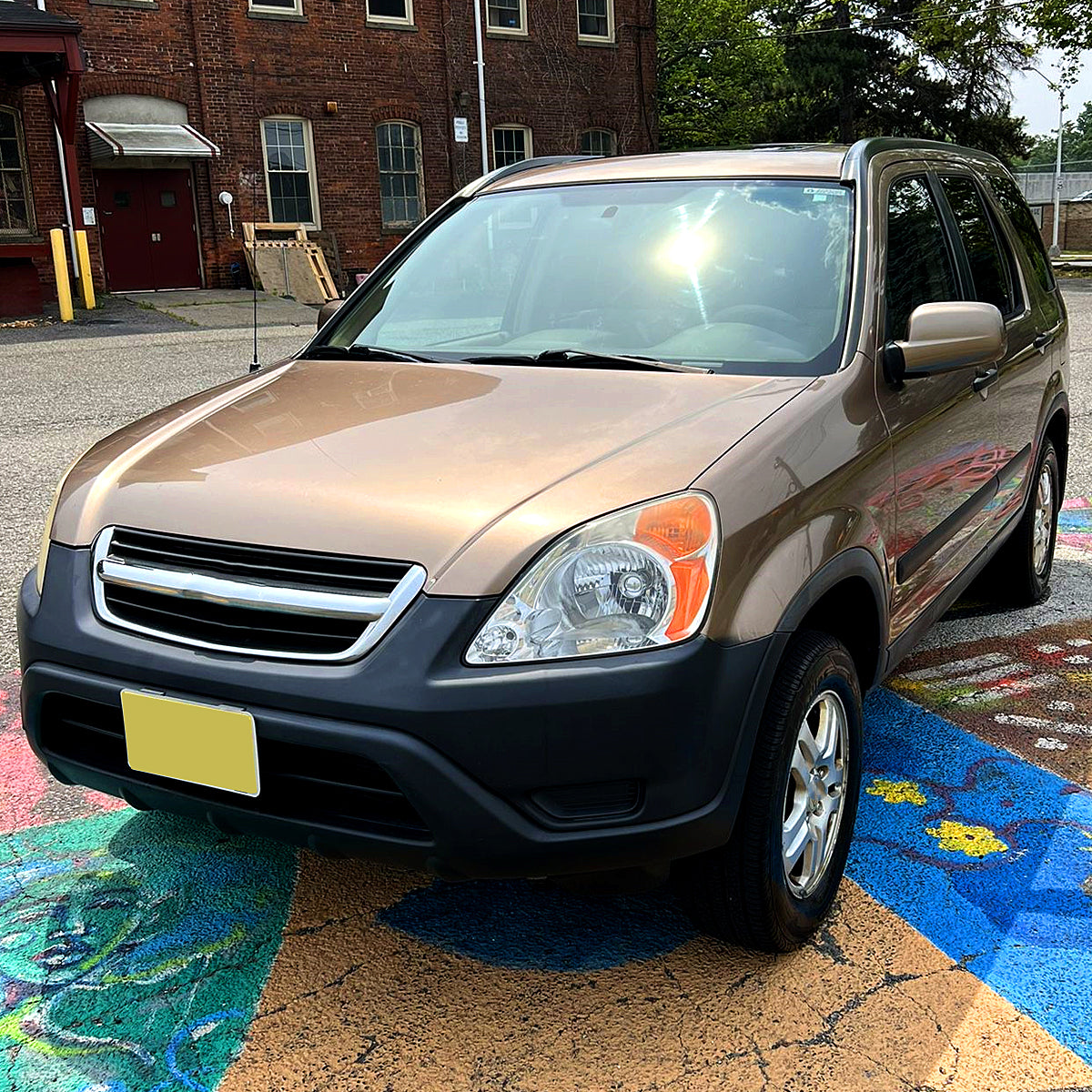 2002-2004 Honda CR-V Factory Style Headlights with Amber Reflector (Chrome Housing/Clear Lens)