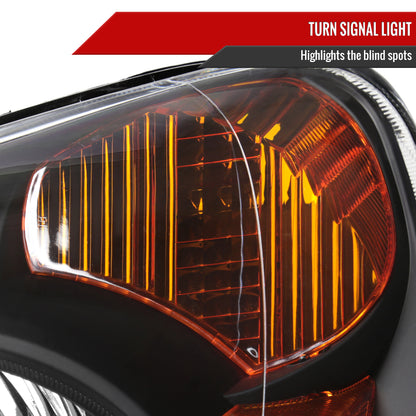 2002-2004 Honda CR-V Factory Style Headlights with Amber Reflector (Matte Black Housing/Clear Lens)