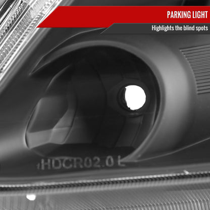 2002-2004 Honda CR-V Factory Style Headlights with Amber Reflector (Matte Black Housing/Clear Lens)