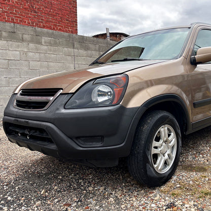 2002-2004 Honda CR-V Factory Style Headlights with Amber Reflector (Matte Black Housing/Clear Lens)