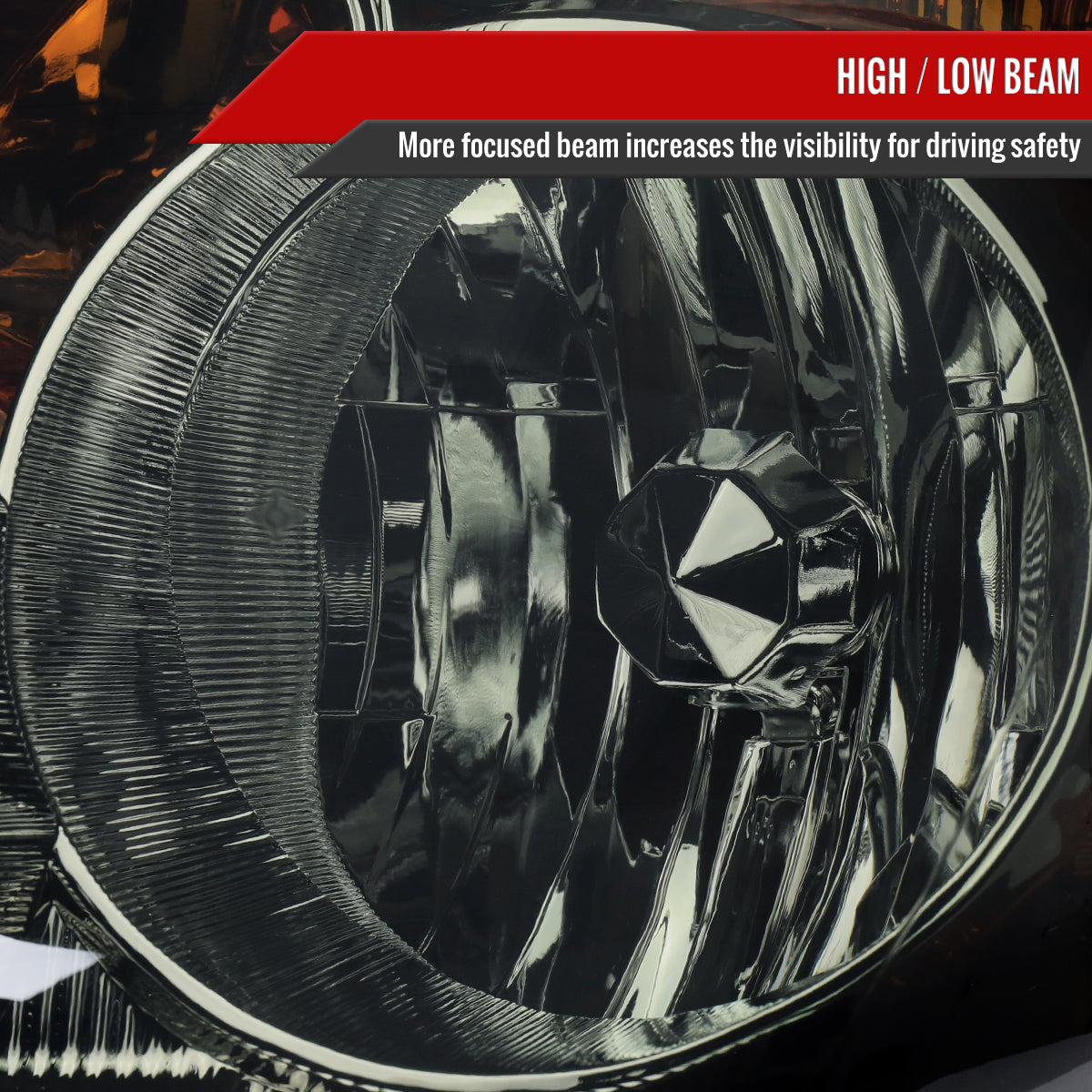 2005-2006 Honda CR-V Factory Style JP Headlights with Amber Reflectors (Chrome Housing/Smoked Lens)
