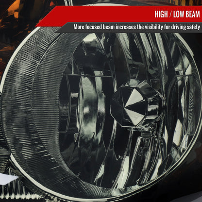 2005-2006 Honda CR-V Factory Style JP Headlights with Amber Reflectors (Chrome Housing/Smoked Lens)