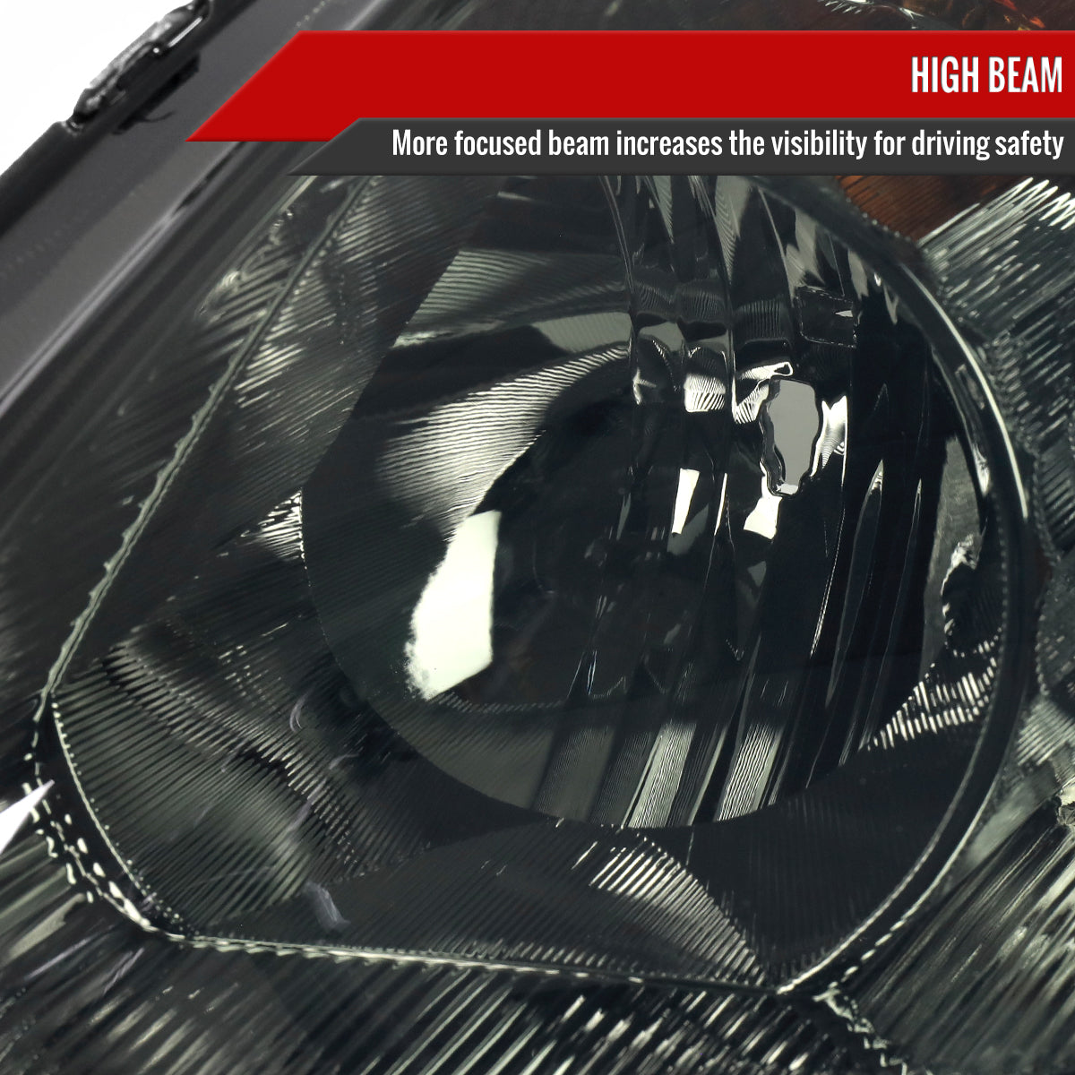 2005-2006 Honda CR-V Factory Style JP Headlights with Amber Reflectors (Chrome Housing/Smoked Lens)