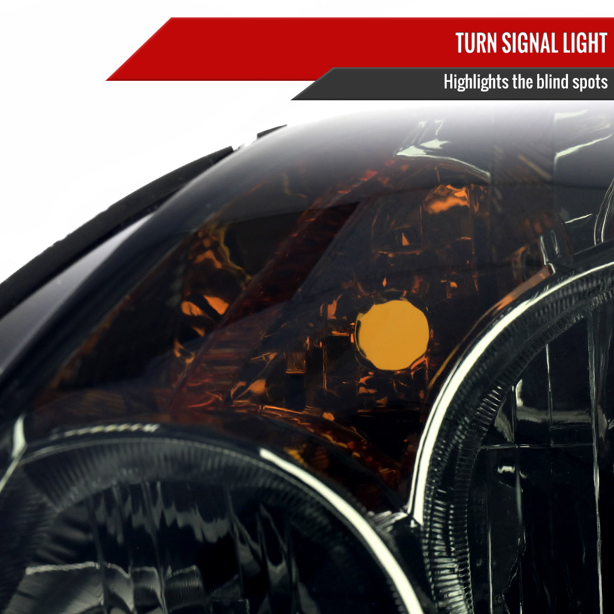 2005-2006 Honda CR-V Factory Style JP Headlights with Amber Reflectors (Chrome Housing/Smoked Lens)