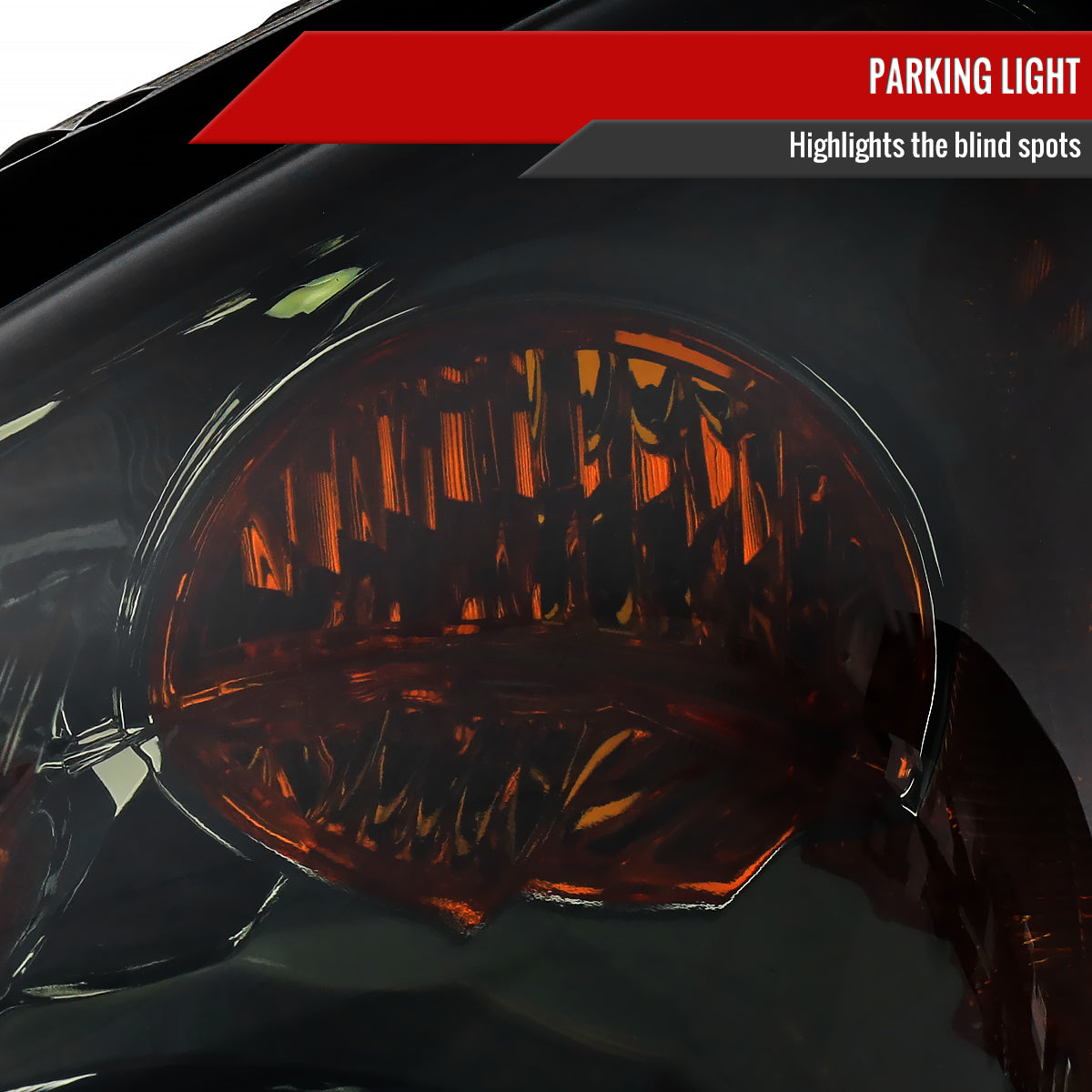 2005-2006 Honda CR-V Factory Style JP Headlights with Amber Reflectors (Chrome Housing/Smoked Lens)