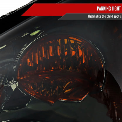 2005-2006 Honda CR-V Factory Style JP Headlights with Amber Reflectors (Chrome Housing/Smoked Lens)
