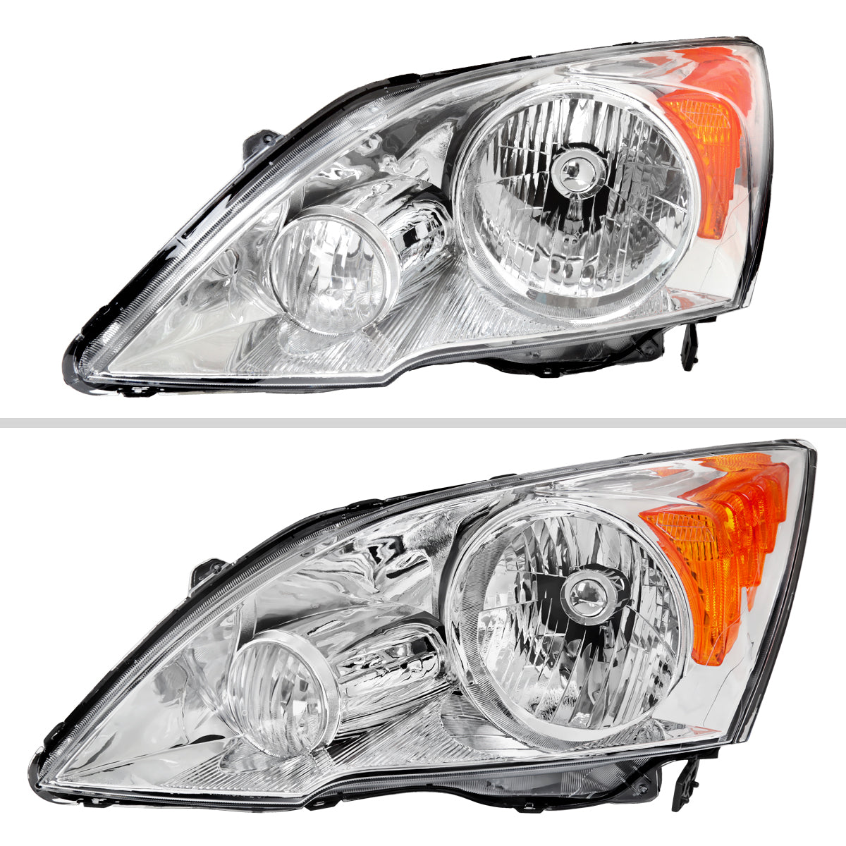2007-2011 Honda CR-V Factory Style Headlights (Chrome Housing/Clear Lens)