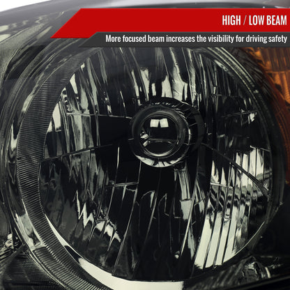 2007-2011 Honda CR-V Factory Style Headlights (Chrome Housing/Smoked Lens)