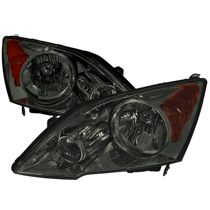 2007-2011 Honda CR-V Factory Style Headlights (Chrome Housing/Smoked Lens)