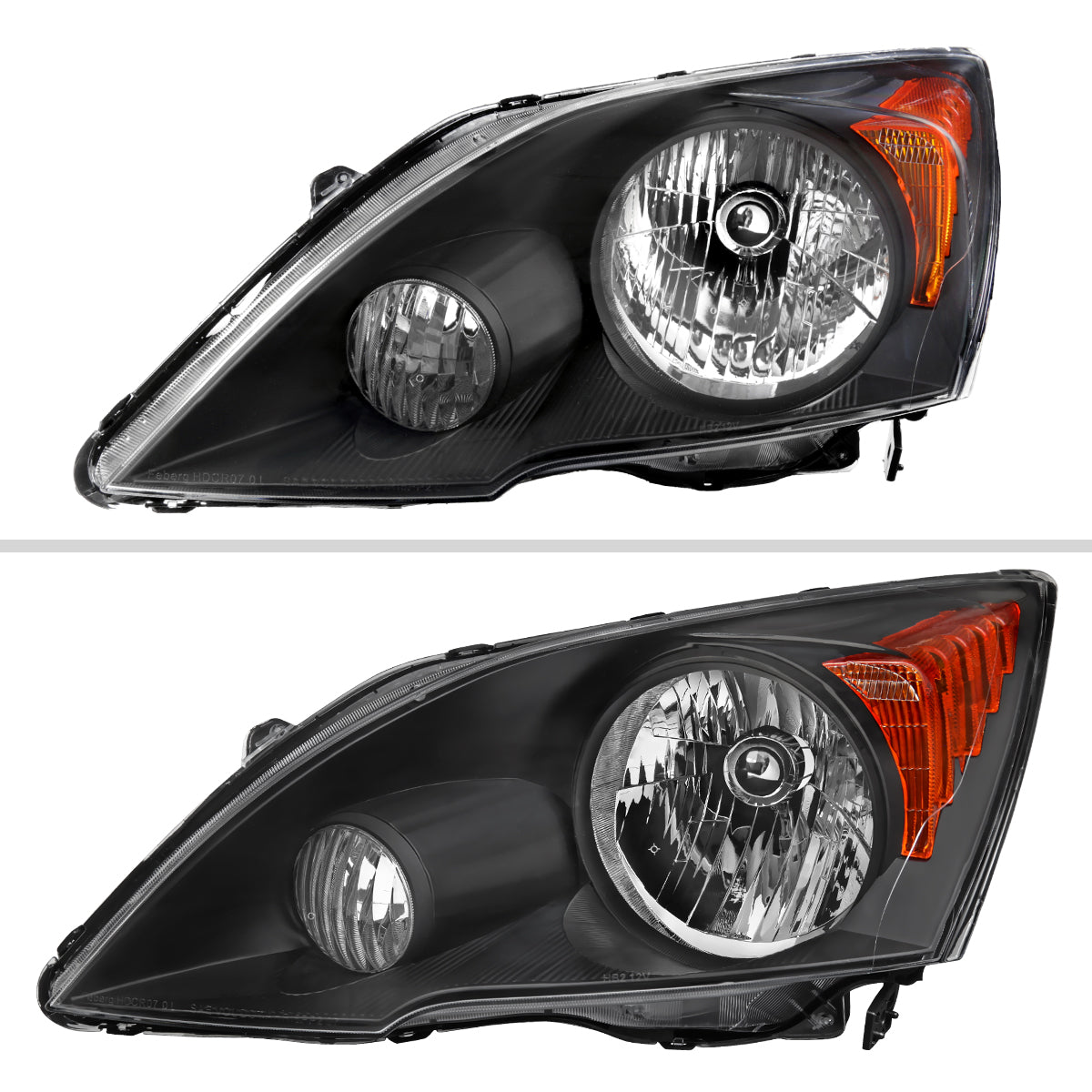 2007-2011 Honda CR-V Factory Style Headlights (Matte Black Housing/Clear Lens)