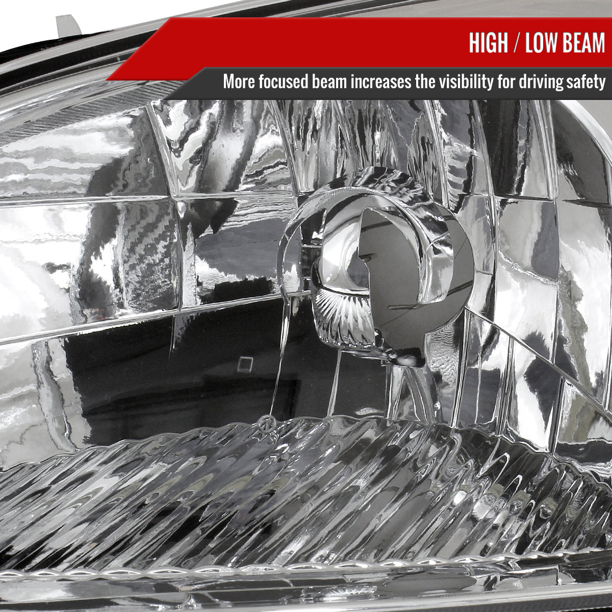 2001-2003 Honda Civic Factory Style Headlights (Chrome Housing/Clear Lens)