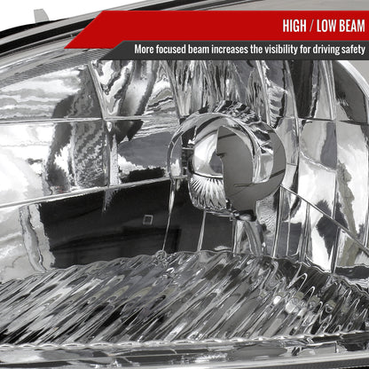 2001-2003 Honda Civic Factory Style Headlights (Chrome Housing/Clear Lens)