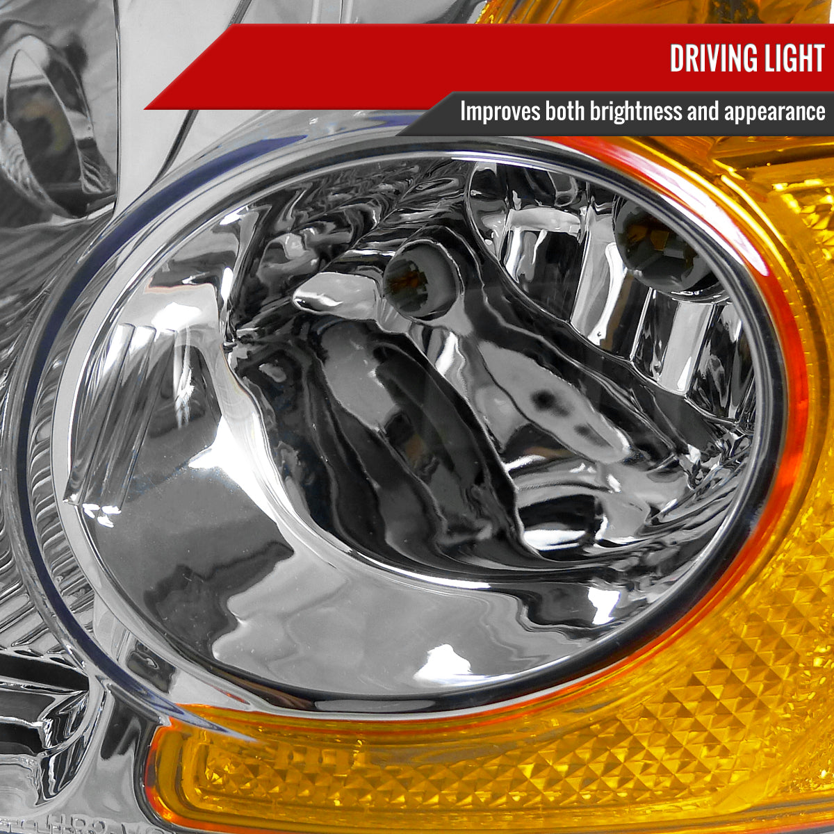 2001-2003 Honda Civic Factory Style Headlights (Chrome Housing/Clear Lens)