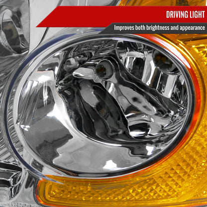 2001-2003 Honda Civic Factory Style Headlights (Chrome Housing/Clear Lens)