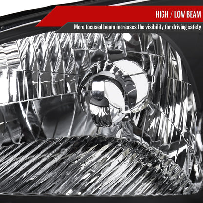 2001-2003 Honda Civic Factory Style Headlights (Matte Black Housing/Clear Lens)