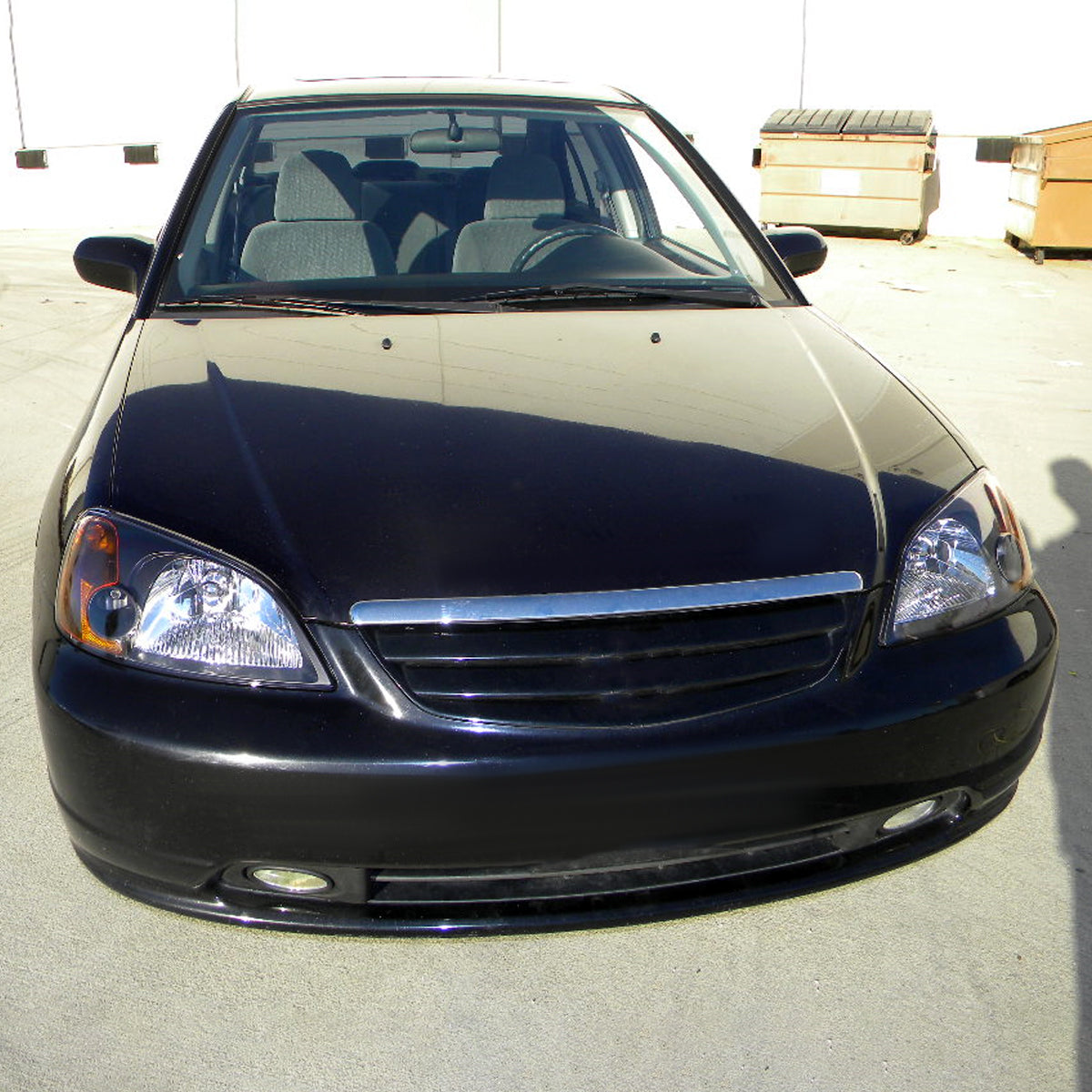 2001-2003 Honda Civic Factory Style Headlights (Matte Black Housing/Clear Lens)