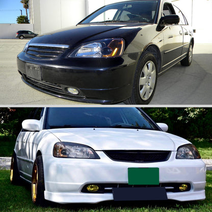 2001-2003 Honda Civic Factory Style Headlights (Matte Black Housing/Clear Lens)