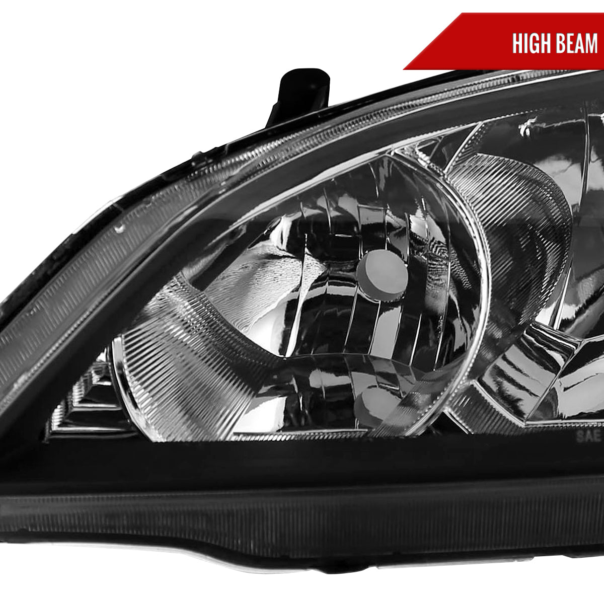 2004-2005 Honda Civic Crystal Headlights (Matte Black Housing/Clear Lens)