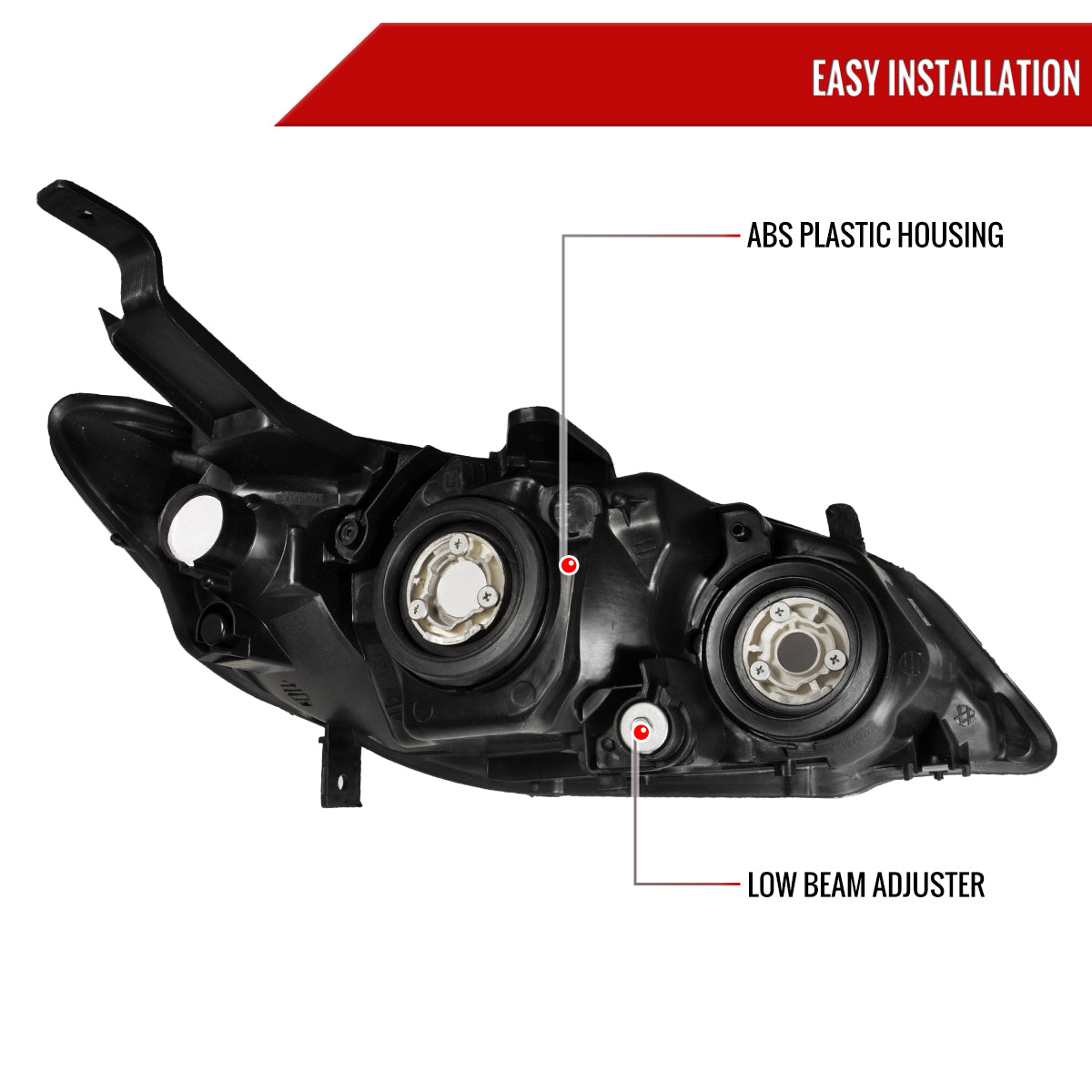 2004-2005 Honda Civic Crystal Headlights (Matte Black Housing/Clear Lens)