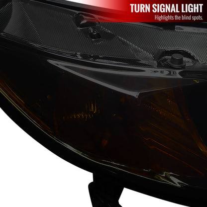 2006-2011 Honda Civic Coupe Factory Style Crystal Headlights (Chrome Housing/Smoked Lens)