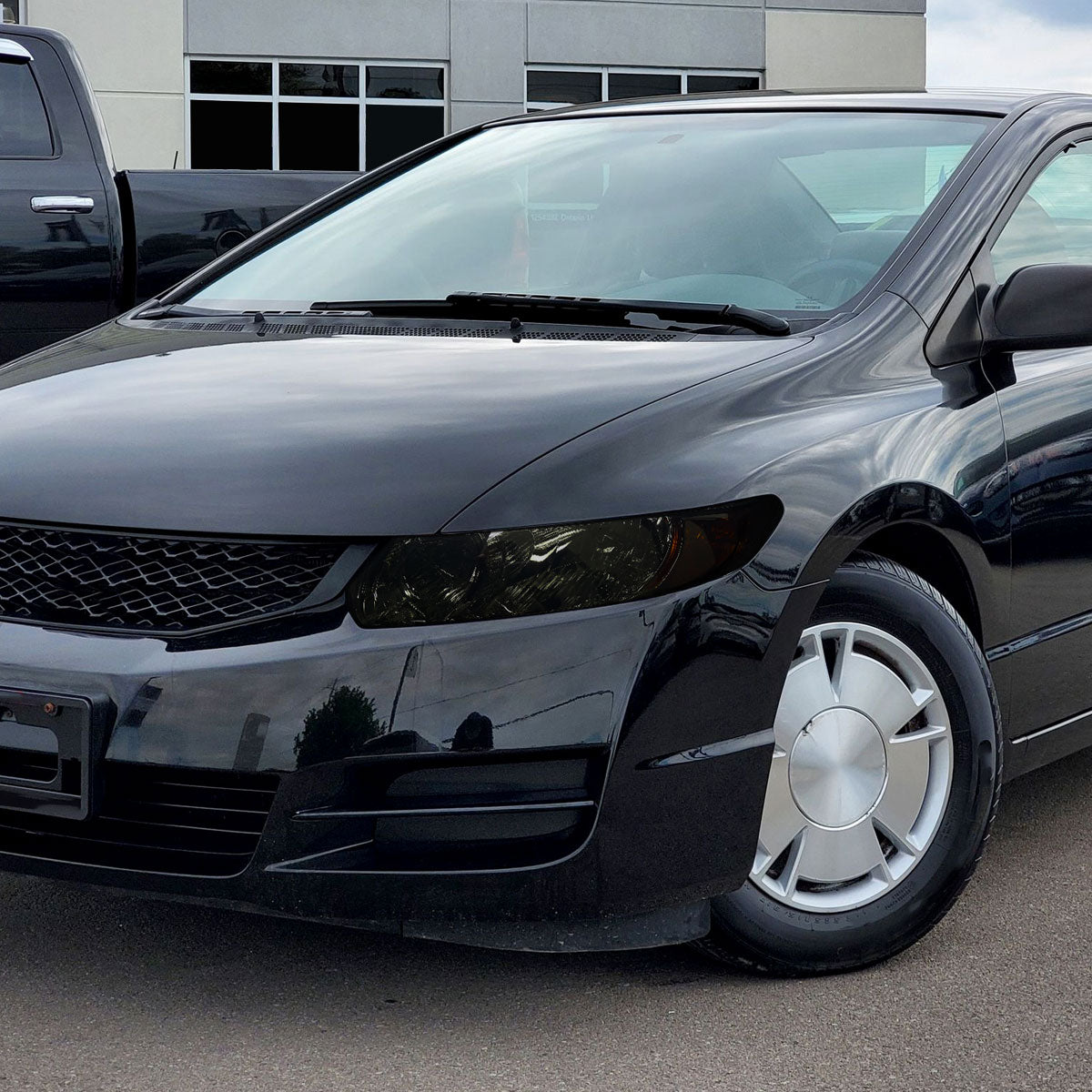 2006-2011 Honda Civic Coupe Factory Style Crystal Headlights (Chrome Housing/Smoked Lens)