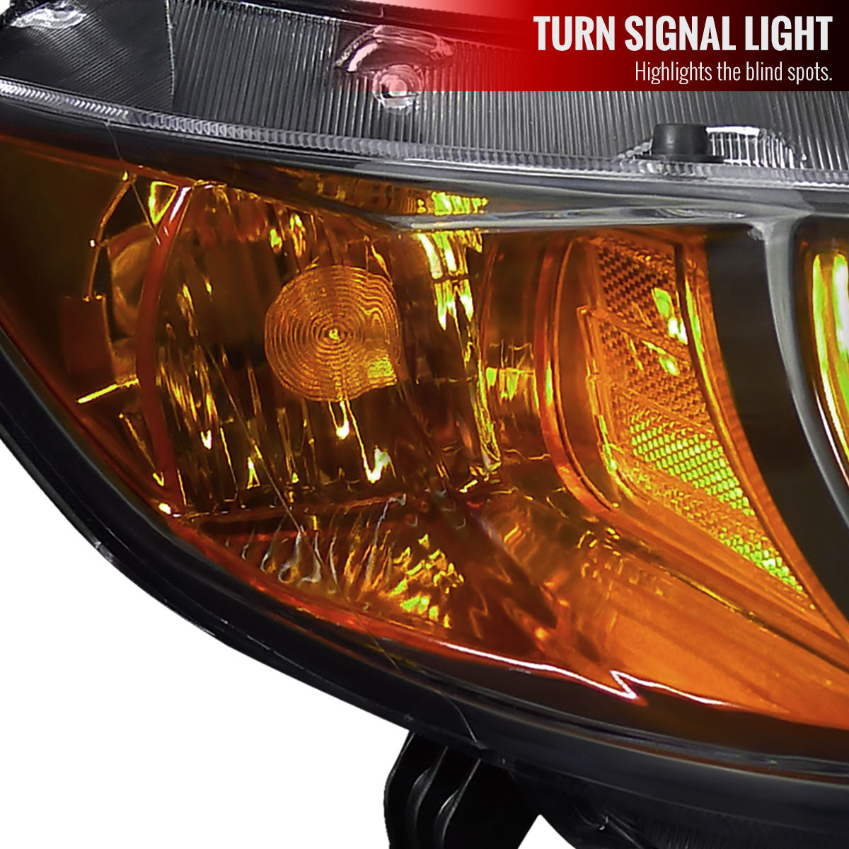 2006-2011 Honda Civic Coupe Factory Style Crystal Headlights (Matte Black Housing/Clear Lens)