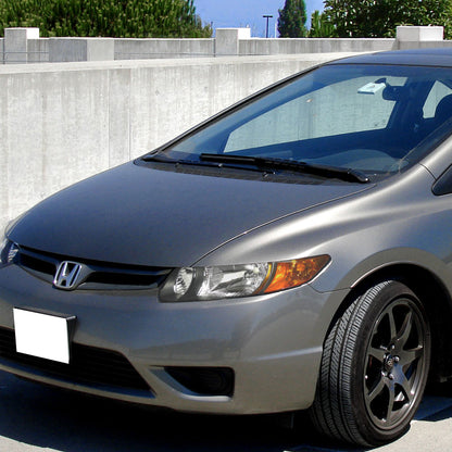 2006-2011 Honda Civic Coupe Factory Style Crystal Headlights (Matte Black Housing/Clear Lens)