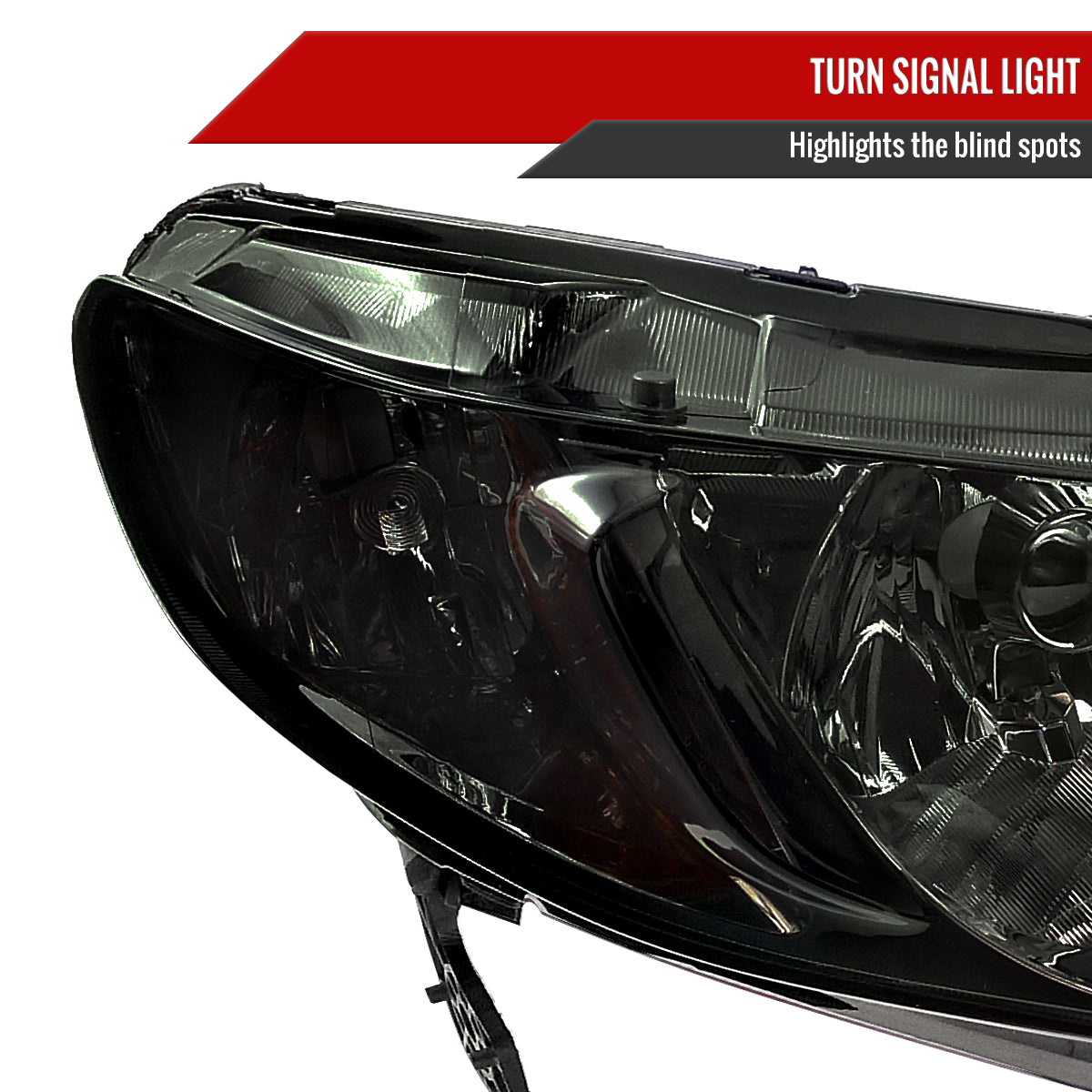 2006-2011 Honda Civic Sedan Crystal Headlights (Chrome Housing/Smoked Lens)