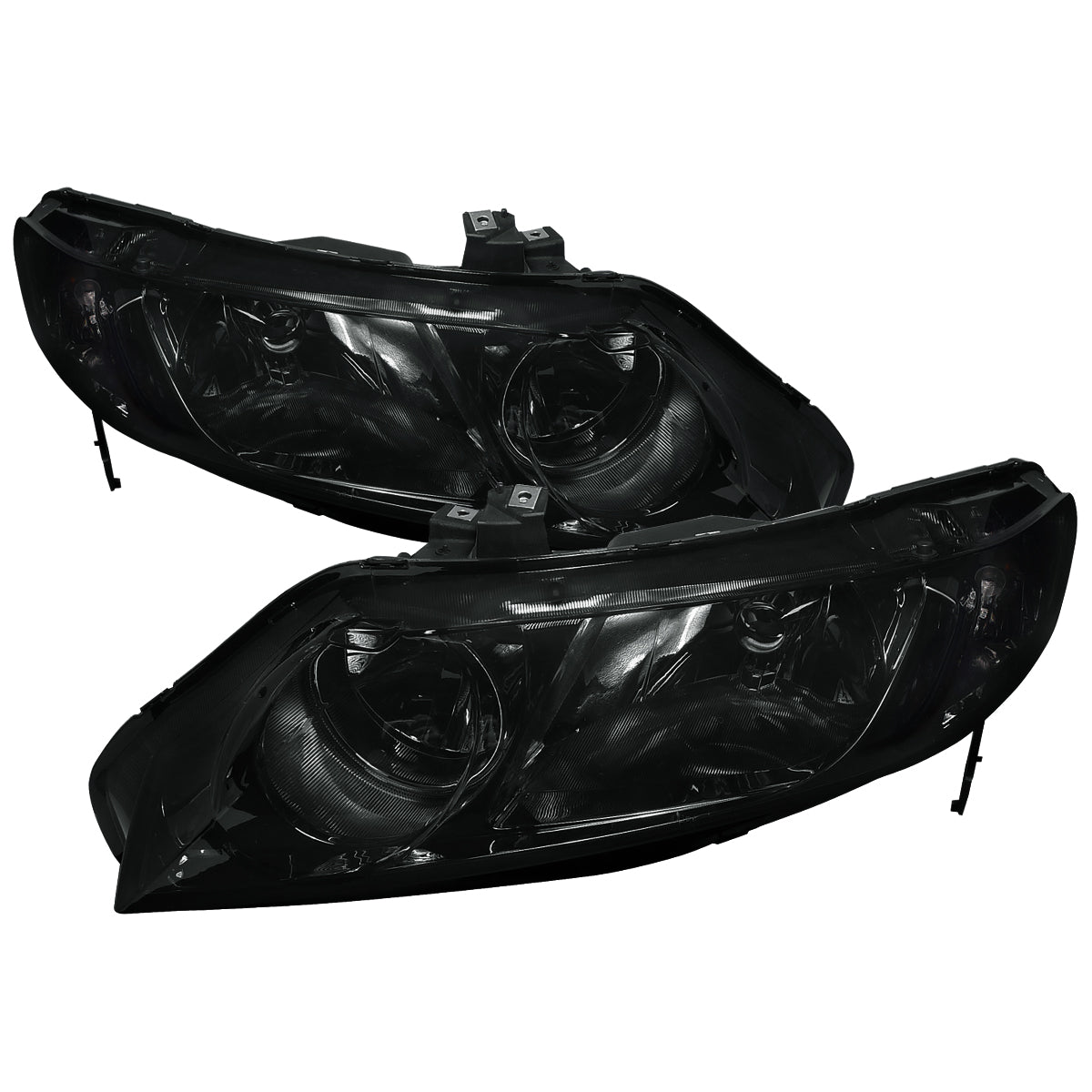 2006-2011 Honda Civic Sedan Crystal Headlights (Chrome Housing/Smoked Lens)