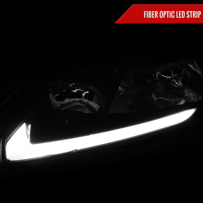 2006-2011 Honda Civic 4DR Sedan Factory Style Headlights w/ LED Strip (Matte Black Housing/Clear Lens)