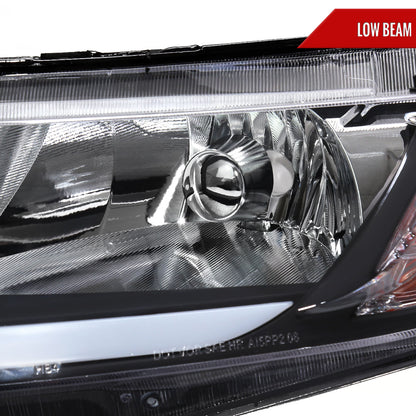 2006-2011 Honda Civic 4DR Sedan Factory Style Headlights w/ LED Strip (Matte Black Housing/Clear Lens)