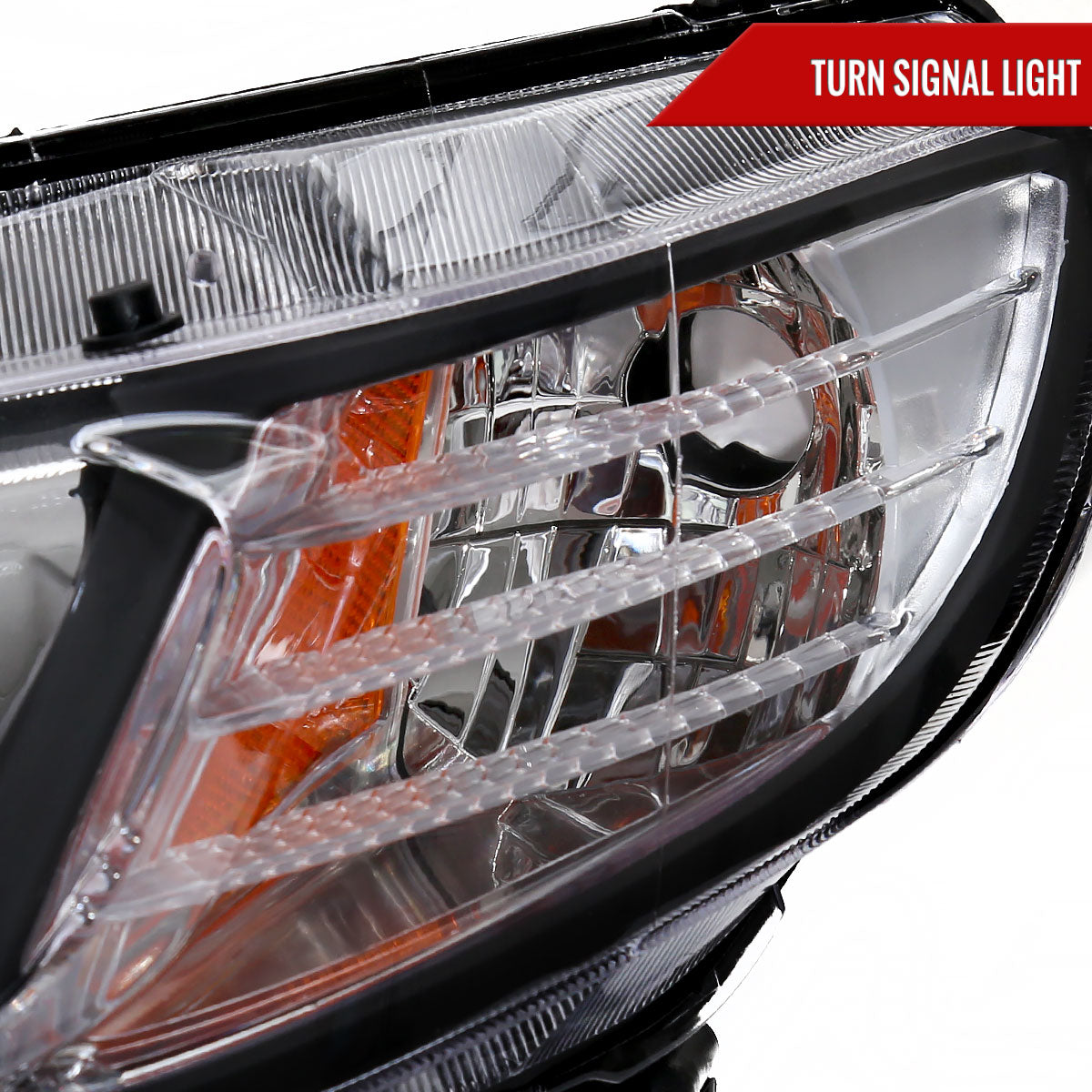 2006-2011 Honda Civic 4DR Sedan Factory Style Headlights w/ LED Strip (Matte Black Housing/Clear Lens)