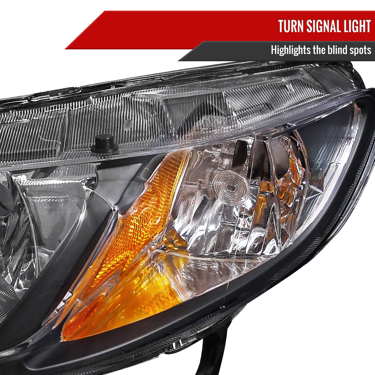 2006-2011 Honda Civic Sedan Crystal Headlights (Matte Black Housing/Clear Lens)