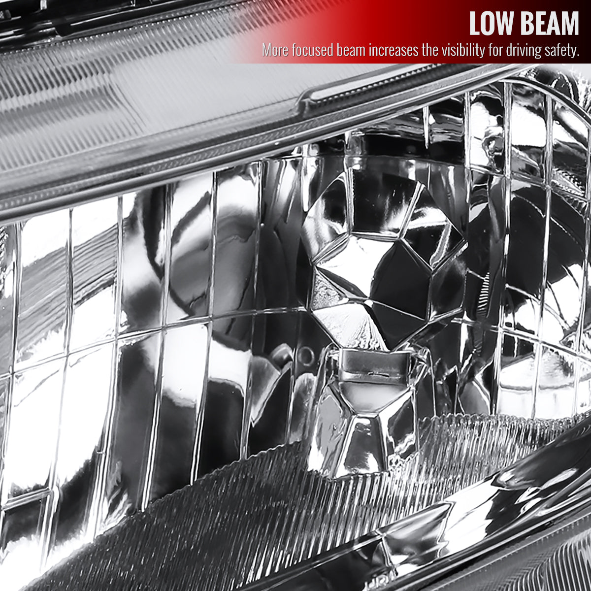 2012-2013 Honda Civic Coupe/ 2012-2015 Civic Sedan Crystal Headlights (Chrome Housing/Clear Lens)