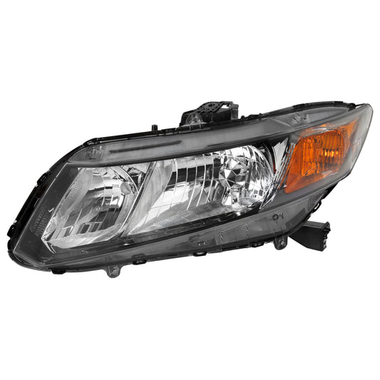2012-2013 Honda Civic Coupe/ 2012-2015 Civic Sedan Clear Lens Crystal Headlight - Driver Side Only