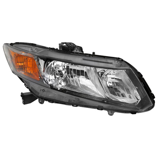 2012-2013 Honda Civic Coupe/ 2012-2015 Civic Sedan Clear Lens Crystal Headlight - Passenger Side Only