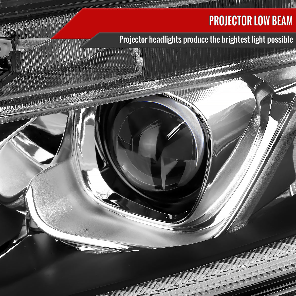 2016-2021 Honda Civic LED Strip Factory Style Projector Headlights (Chrome Housing/Clear Lens)