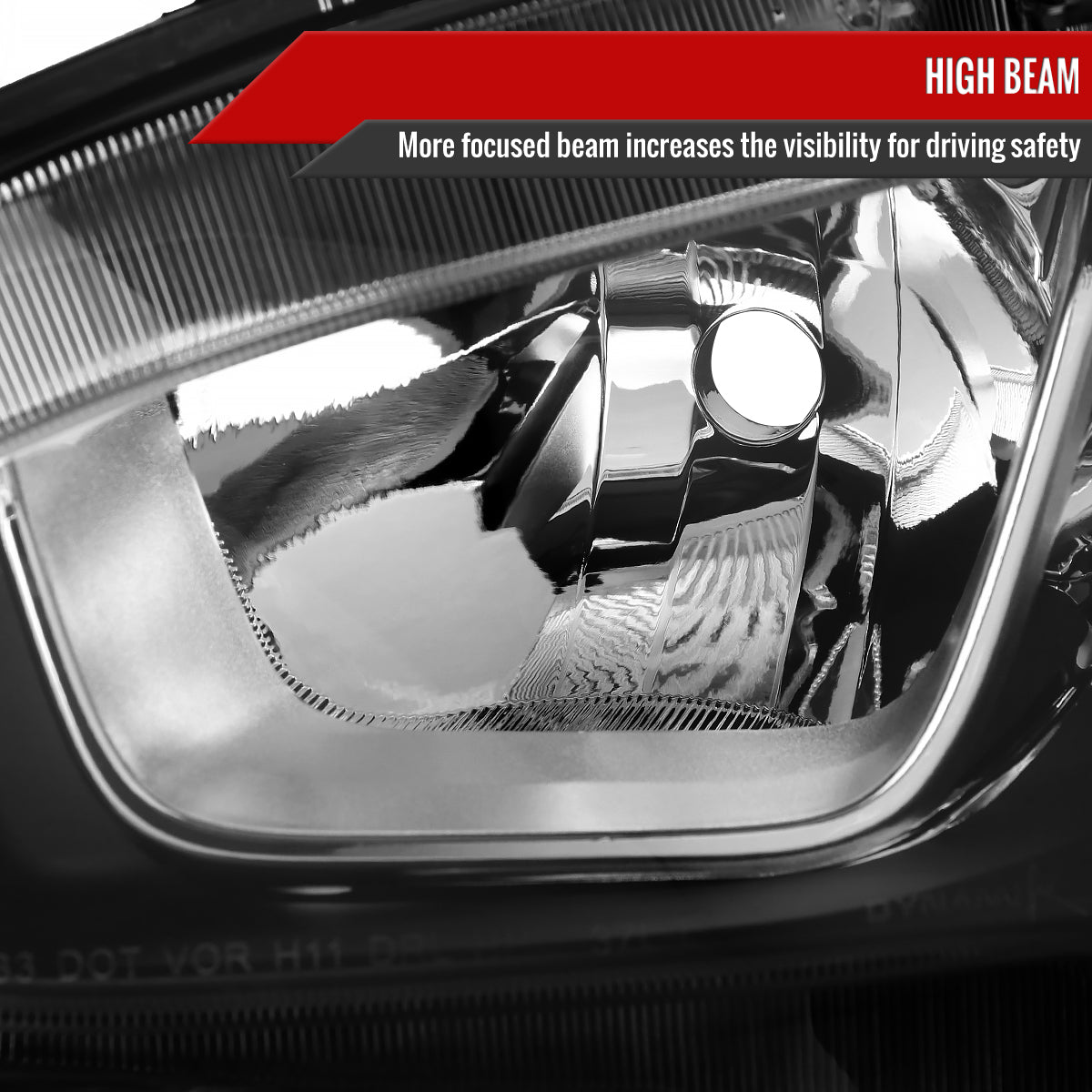 2016-2021 Honda Civic LED Strip Factory Style Projector Headlights (Chrome Housing/Clear Lens)