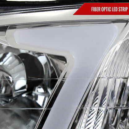 1996-1998 Honda Civic Coupe/Sedan LED Bar Factory Style Headlights (Chrome Housing/Clear Lens)