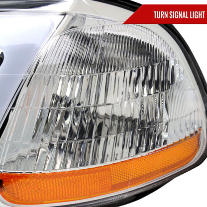 1996-1998 Honda Civic Coupe/Sedan LED Bar Factory Style Headlights (Chrome Housing/Clear Lens)