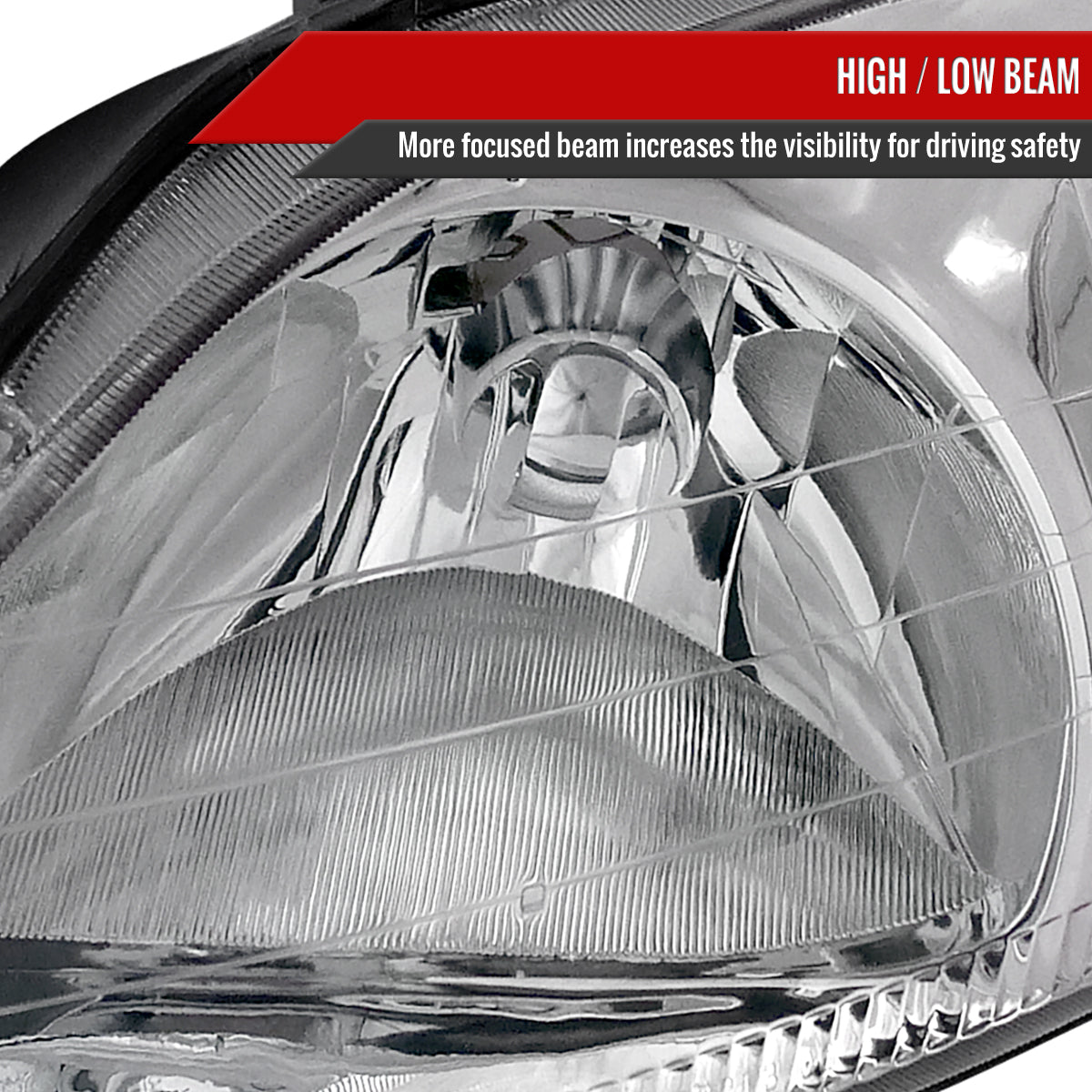 1996-1998 Honda Civic Crystal Headlights (Chrome Housing/Clear Lens)